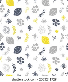 Scandinavian style  plant seamless pattern