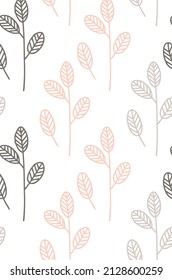 Scandinavian style plant seamless pattern