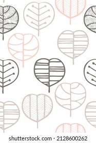 Scandinavian style plant seamless pattern