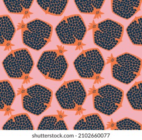 Pomegranatmuster im skandinavischen Stil, nahtloser Hintergrund für Wallpaper, Wickelpapier und Hintergrund-Dekor, EPS Vektor 10, Obsthintergrund