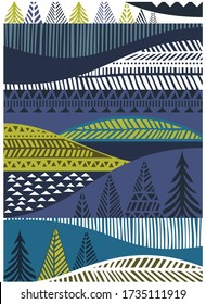 Scandinavian style print, geometric patterns