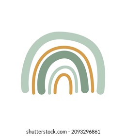 Scandinavian Style Rainbow. Neutral Boho Rainbow Nursery Wall Art for Baby Boy And Baby Girl. Vector Illustration Ideal as Card, Invitation, Poster.