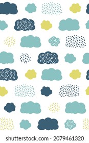 Scandinavian style seamless cloud pattern