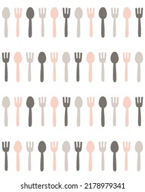 Scandinavian style seamless 
cutlery pattern