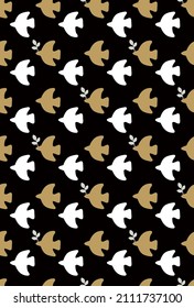 Scandinavian style seamless dove pattern