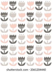 Scandinavian style seamless flower pattern