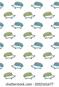 Scandinavian style seamless hedgehog pattern
