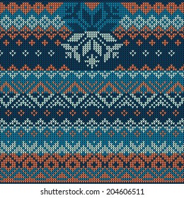 Scandinavian style seamless knitted pattern.