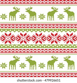 Scandinavian style seamless  pattern with deers. EPS 8