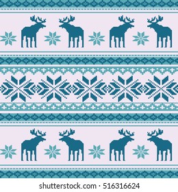 Scandinavian style seamless  pattern with deers. EPS 8