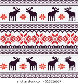 Scandinavian style seamless  pattern with deers. EPS 8