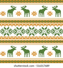 Scandinavian style seamless  pattern with deers. EPS 8