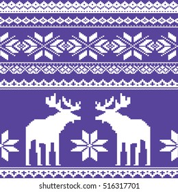 Scandinavian style seamless  pattern with deers. EPS 8
