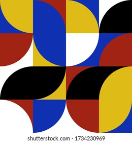 Scandinavian style seamless pattern. Simple geometric design with editable blocks. Vintage vector background.