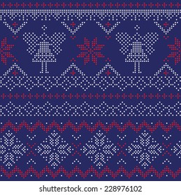 Patrón de Seamless Style escandinavo - Invierno, Navidad, Año Nuevo fondo - en vector