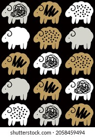 Scandinavian style seamless sheep pattern