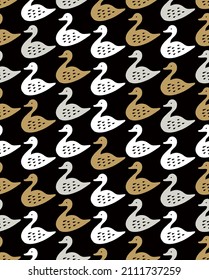 Scandinavian style seamless swan pattern