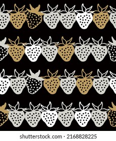 Scandinavian style strawberry seamless pattern