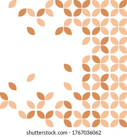 Scandinavian style texture. Mid Century Design. Abstract geometric leaf pattern background. Bright frame label invitation paper, sales, banner, web.