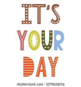 Scandinavian style typography poster. Vector lettering for card.