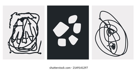 Estilo escandinavo. Juego de Ilustración Vector Ideal para Tarjetas, Invitaciones, Carteles. 