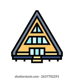 scandinavian style wood cabin color icon vector. scandinavian style wood cabin sign. isolated symbol illustration