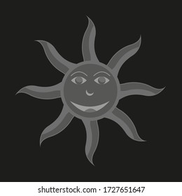 Scandinavian sun icon flat style