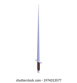 Scandinavian sword icon. Isometric of scandinavian sword vector icon for web design isolated on white background
