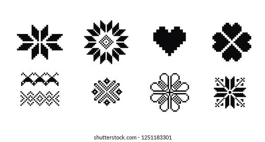 Scandinavian Symbols Norway Fairisle Sweater Design Stock Vector 