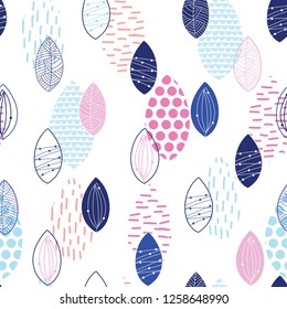 Scandinavian textured leaves pattern vector 