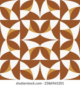 Scandinavian tiles. Circles bauhaus style geometric pattern. Ehnic rug ornamental seamless texture.  Pattern for floor tiles or for a kitchen apron. Vector mosaic background