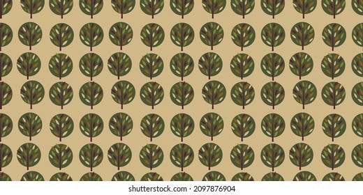 Scandinavian tree background. Seamless pattern.Vector.