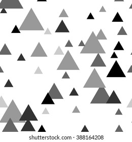 Scandinavian triangles seamless pattern. Geometric texture background. Stock vector.
