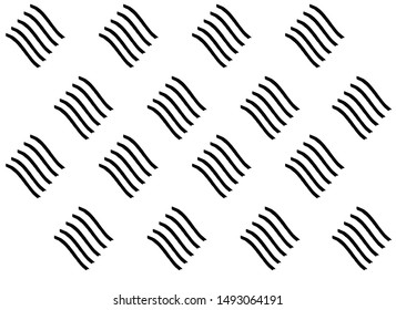 scandinavian vector pattern of lines with a black marker on a white background. Simple shapes in grunge texture