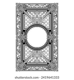 Scandinavian Viking design. Frame in Ancient Celtic Scandinavian style with floral ornaments, isolated on white, vector illustration