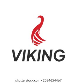 Scandinavian Viking Ship Silhouette Logo or Icon