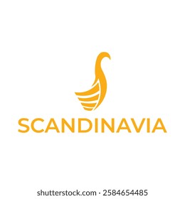 Scandinavian Viking Ship Silhouette Logo or Icon