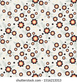 scandinavian winter pattern in nordic folklore style  with  flowers, leaf and snowflakes.  Great for stylish Christmas/ floral seamless pattern