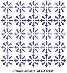 Scandinavian Winter Snowflakes Pattern Texture Background Vector