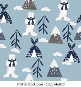 scandinavian.Scandinavian pattern.abstract vector seamless pattern