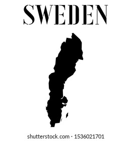 Scandinavic, European Sweden outline world map silhouette vector illustration, creative design background, national country flag, objects, element, symbols from countries all continents set.