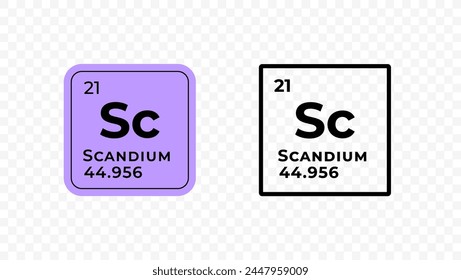 Scandium, chemical element of the periodic table vector design