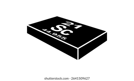 Scandium chemical symbol, black isolated silhouette 