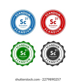 conjunto de iconos de escandio. ilustración vectorial en 4 colores opciones de diseño web