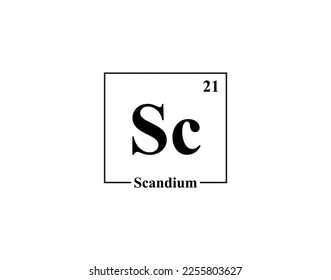 Scandium-Icon-Vektorgrafik. 21 Sc Scandium