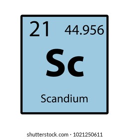 Scandium periodic table element color icon on white background vector