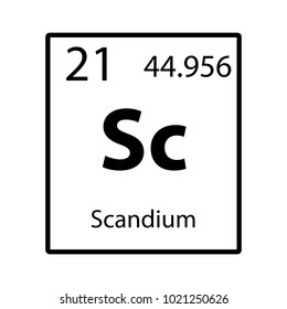 Scandium periodic table element icon on white background vector