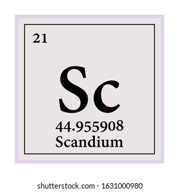 Scandium Periodic Table of the Elements Vector illustration eps 10