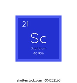 Scandium simple style tile icon. Chemical element of periodic table. Vector illustration EPS8