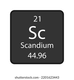 Scandium symbol. Chemical element of the periodic table. Vector illustration.